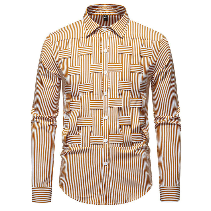 Striped Woven Plaid Men&