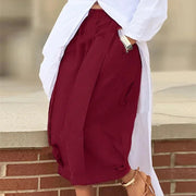 Cross-border European And American Amazon Foreign Trade New Solid Color Loose Comfort And Casual Elastic Waistband Slimming Cropped Wide-leg Pants For Women