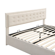Upholstered Bed King Size Bed 5ft 150x200cm Velvet Fabric  Double Bed  Large Storage Space,With Slats And Headboard,Without Mattress,Grey