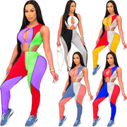 Women's Multicolor Panel Cutout Jumpsuit