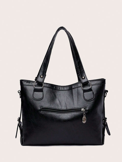 Minimalist Tote Bag Double Handle Solid Color Large Capacity, Lightweight, Portable, Business Casual, Suitable For Teen Girls Women College Students, Rookies & White-Collar Workers, Perfect For Back T