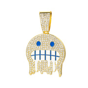 Ice Face Pendant Cuban Link Chain Full Diamond Hip Hop Ear Accessories Hipster