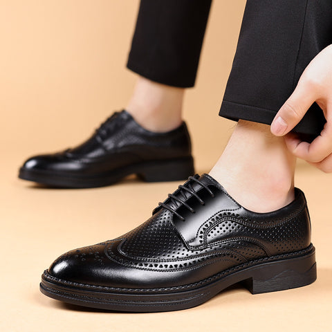 Hollow Leather Shoes Men&