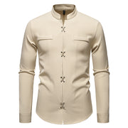 New Men's Long-sleeved Shirt High-grade Ruan Handsome Loose Casual Shirt Trendy