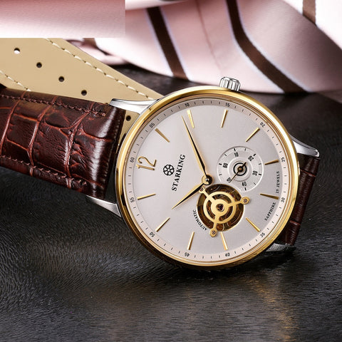Automatic Mechanical Business Hollow Small Three-needle Waterproof Men&