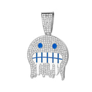 Ice Face Pendant Cuban Link Chain Full Diamond Hip Hop Ear Accessories Hipster