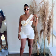 Women's Creative Off Shoulder Solid Color Jumpsuit