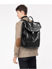 Cowhide Men's Bag Large Capacity Leather Backpack