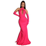 Women's Fashion Backless Hollow-out Halter Dress