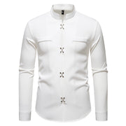 New Men's Long-sleeved Shirt High-grade Ruan Handsome Loose Casual Shirt Trendy