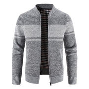 New Men's Versatile Casual V-neck Color Matching Sweater Jacket